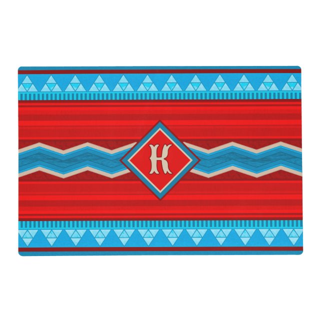 Southwest River Canyon Red Turquoise Personalized Placemat (Front)
