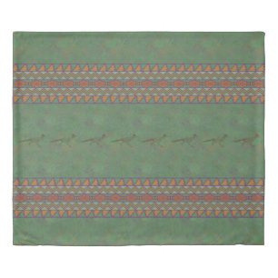 Southwest Roadrunner Sagebrush Green Duvet Cover