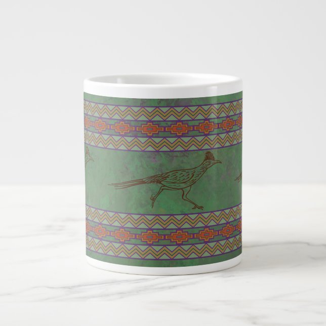 Southwest Roadrunner Sagebrush Green Giant Coffee Mug (Front)