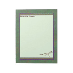 Southwest Roadrunner Sagebrush Green Notepad
