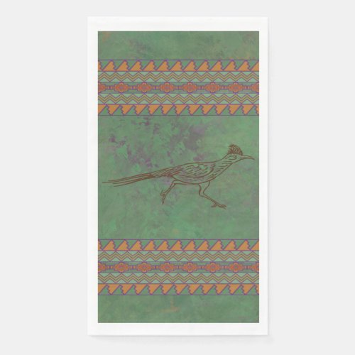 Southwest Roadrunner Sagebrush Green Paper Guest Towels