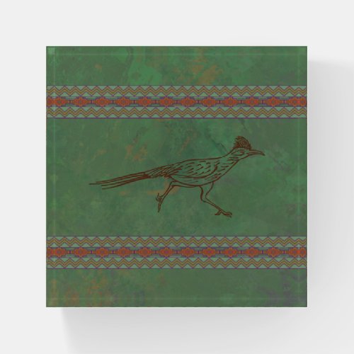 Southwest Roadrunner Sagebrush Green Paperweight