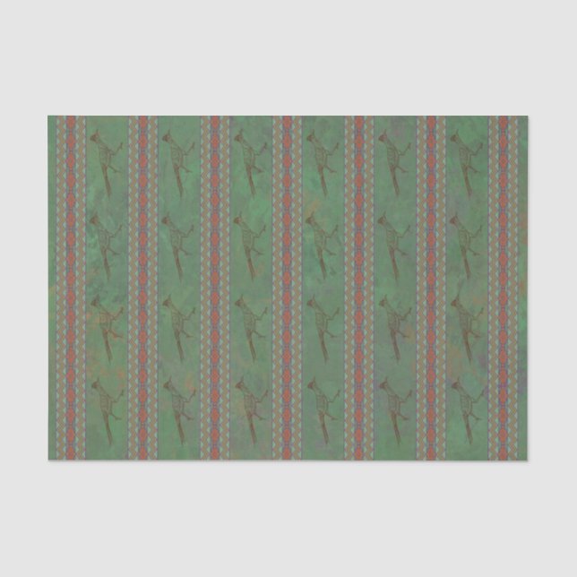 Southwest Roadrunner Sagebrush Green Tissue Paper (Front)