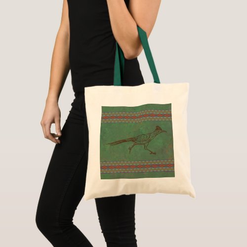 Southwest Roadrunner Sagebrush Green Tote Bag