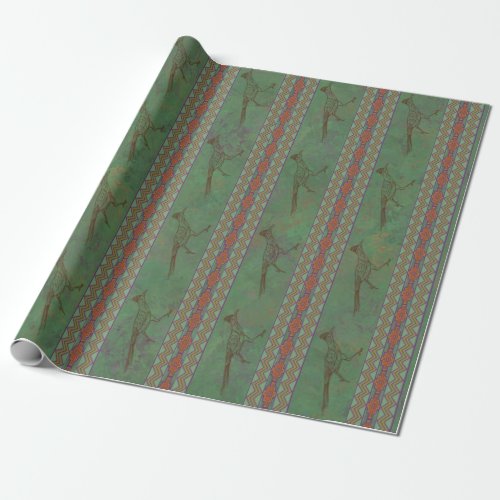 Southwest Roadrunner Sagebrush Green Wrapping Paper