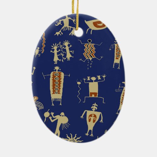 Southwest Rock Art Shaman Ceramic Ornament