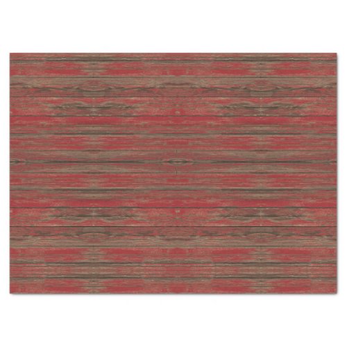Southwest Rustic Weathered Red Painted Wood Design Tissue Paper