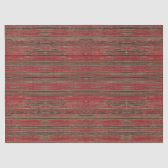 Southwest Rustic Weathered Red Painted Wood Design Tissue Paper (Front)