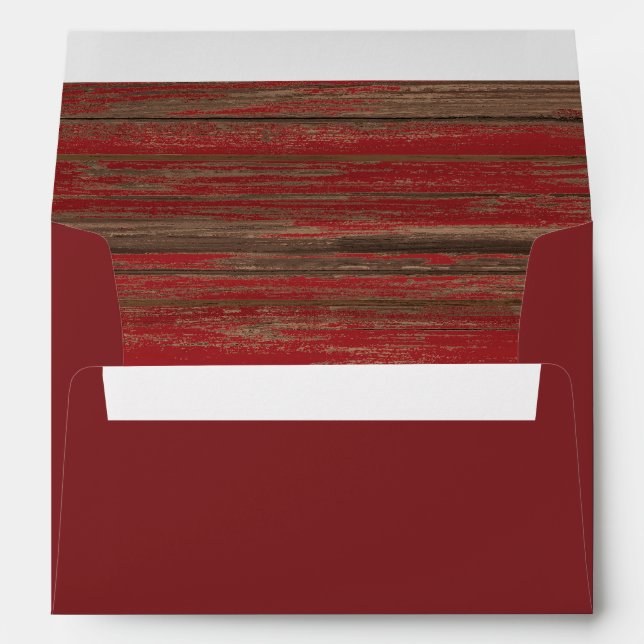 Southwest Rustic Weathered Red Painted Wood  Envelope (Back (Bottom))