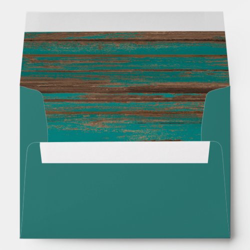 Southwest Rustic Weathered Turquoise Painted Wood  Envelope