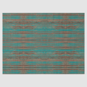 Southwest Rustic Weathered Turquoise Painted Wood Tissue Paper