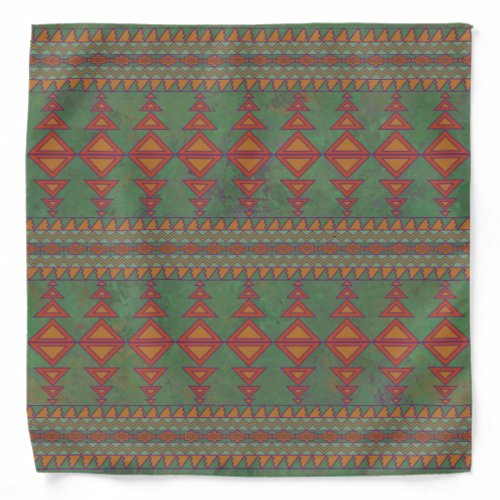 Southwest Sagebrush Green Geometric Design Bandana