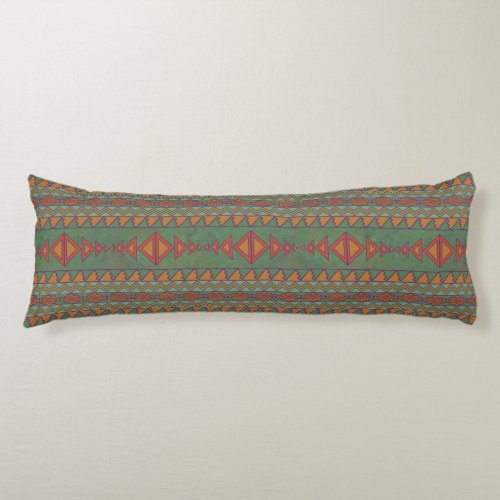 Southwest Sagebrush Green Geometric Design  Body Pillow