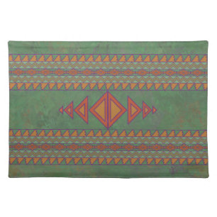 Southwest Sagebrush Green Geometric Design Cloth Placemat