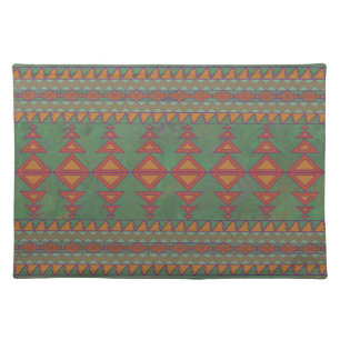 Southwest Sagebrush Green Geometric Design Cloth Placemat