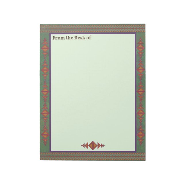 Southwest Sagebrush Green Geometric Design Notepad (Rotated)