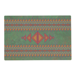 Southwest Sagebrush Green Geometric Design Placema Placemat