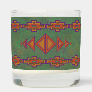 Southwest Sagebrush Green Geometric Design Scented Candle