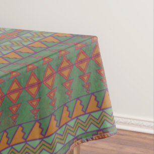 Southwest Sagebrush Green Geometric Design Tablecloth