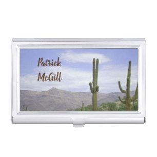 Southwest Saguaro Cactus Photo Desert Landscape Business Card Case