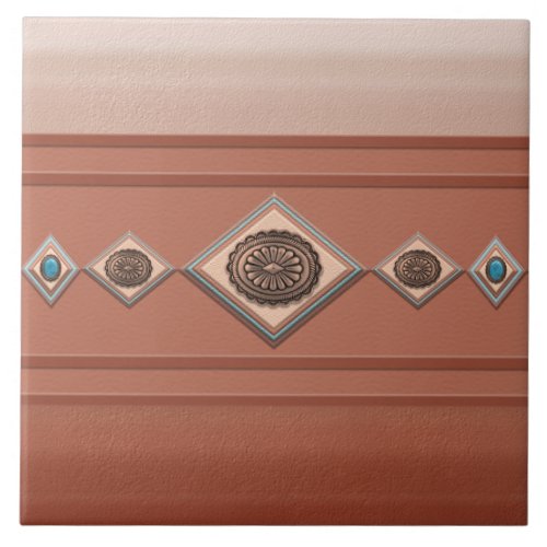 Southwest Sandstone Canyon and Coppery Conchos Ceramic Tile