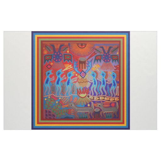Southwest Shaman Peyote Ritual Huichol Fabric