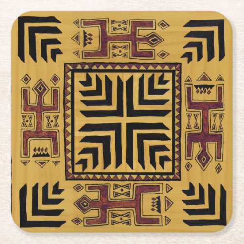 Southwest Shaman Ritual Square Paper Coaster