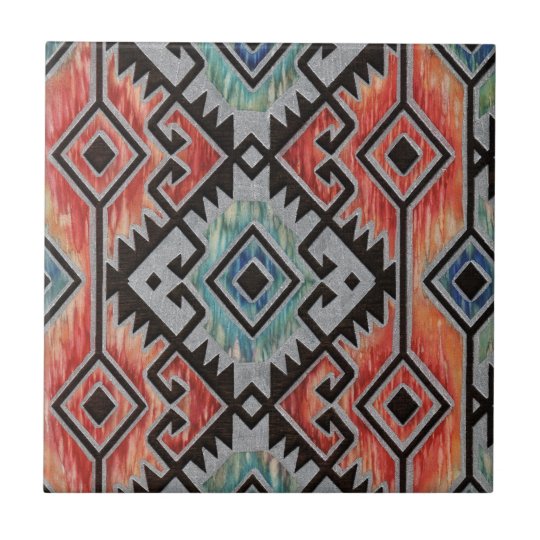 Southwest Silver Ceramic Tile