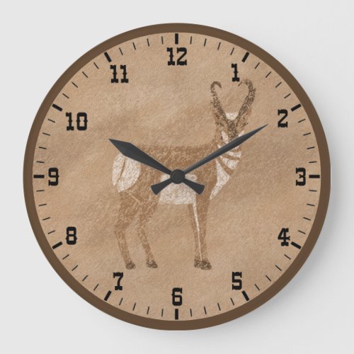 Southwest Standing Pronghorn Antelope Old West Large Clock