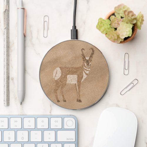 Southwest Standing Pronghorn Antelope  Wireless Charger