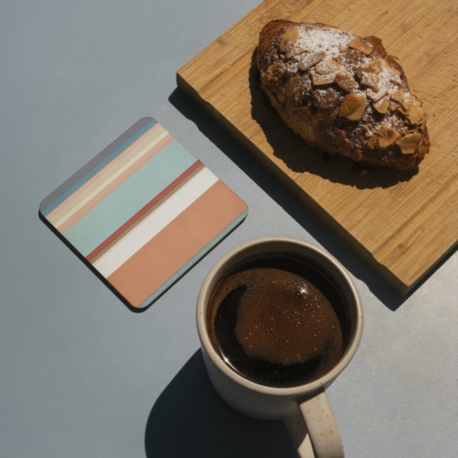 Southwest Striped Blue Terracotta Beverage Coaster (Creator Uploaded)