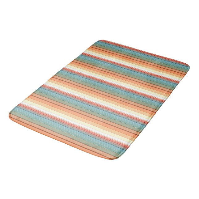 Southwest Stripes Muted Color Bath Mat (Angled)