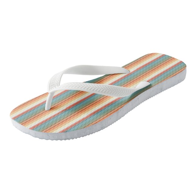 Southwest Stripes Muted Color Flip Flops (Angled)
