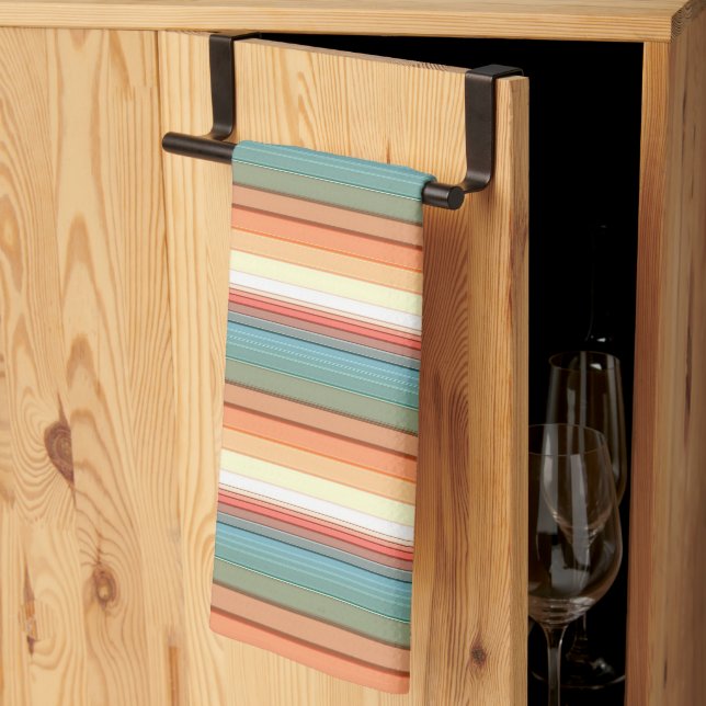 Southwest Stripes Muted Color Kitchen Towel (Thirds Fold)