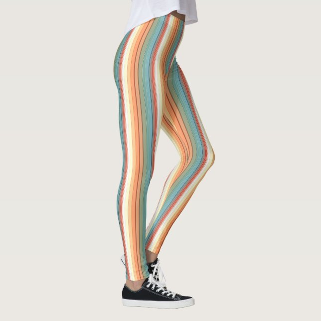 Southwest Stripes Muted Color Leggings (Right)