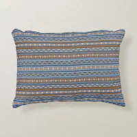 Decorative Designer Accent Pillow Blue Geometric Southwest Style Large Size  for Living Room/Bedroom