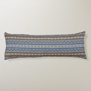 Southwest Style Blue and Brown Geometric Pattern Body Pillow