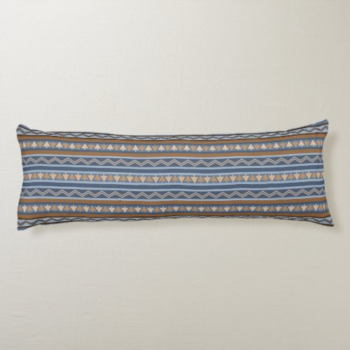Southwest Style Blue and Brown Geometric Pattern Body Pillow