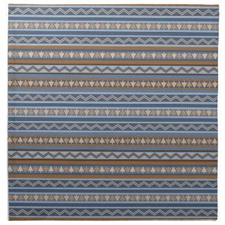 Southwest Style Blue and Brown Geometric Pattern