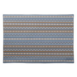 Southwest Style Blue and Brown Geometric Pattern