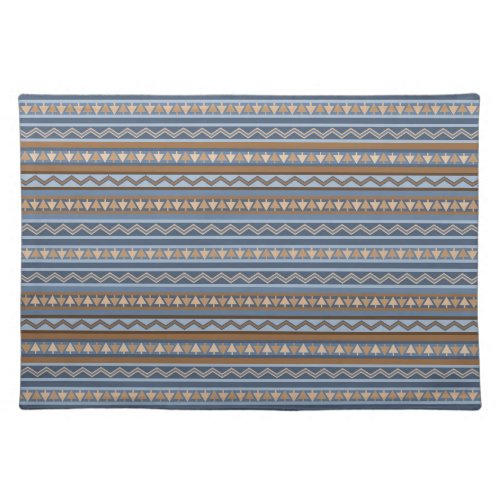 Southwest Style Blue and Brown Geometric Pattern Cloth Placemat