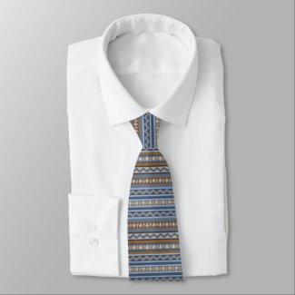 Southwest Style Blue and Brown Geometric Pattern