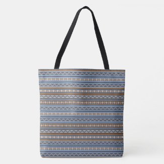 Southwest Style Blue and Brown Geometric Pattern