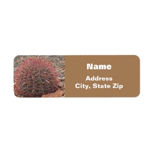 Southwest Style Desert Plant Red Barrel Cactus Label