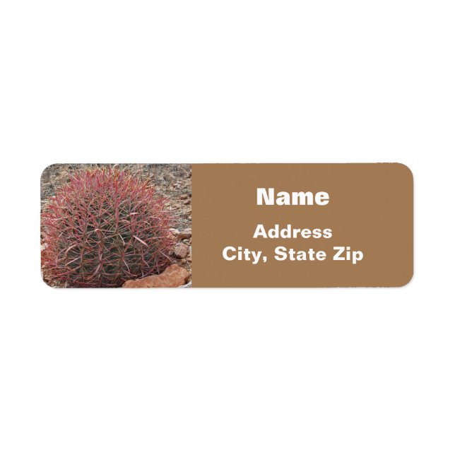 Southwest Style Desert Plant Red Barrel Cactus Label (Front)