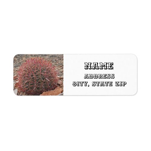 Southwest Style Desert Plant Red Barrel Cactus Label