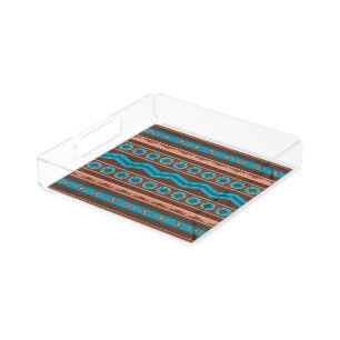 Southwest Style Geometric Cameron Gorge Design Acrylic Tray