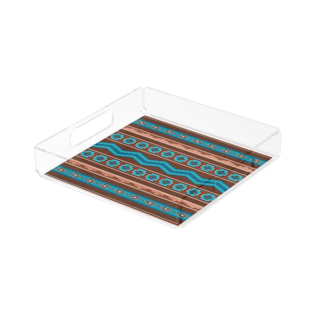Southwest Style Geometric Cameron Gorge Design Acrylic Tray (Angled)