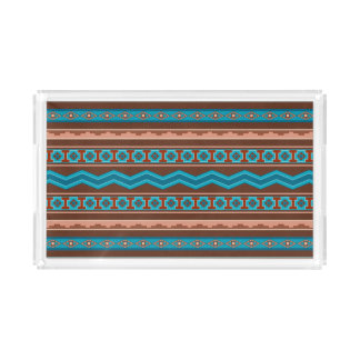Southwest Style Geometric Cameron Gorge Design Acrylic Tray