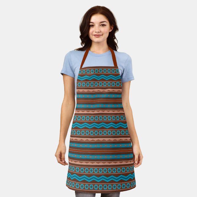Southwest Style Geometric Cameron Gorge Design Apron (Worn)